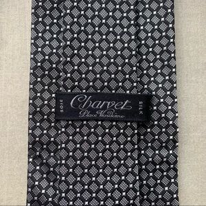 Charvet Black & White Classy Silk Tie